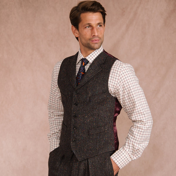 Brown & Grey Ballymore Donegal Waistcoat