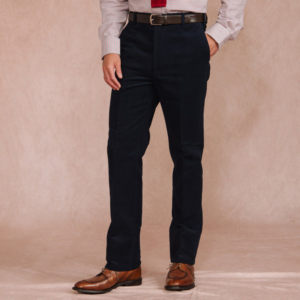 Navy Keighley Moleskin Trousers
