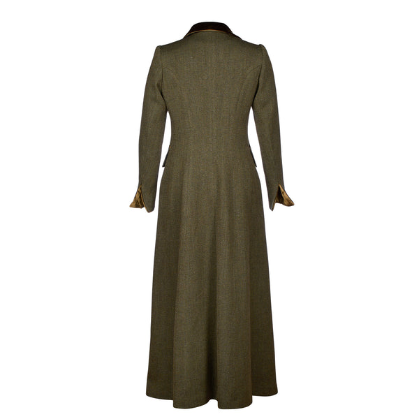 Green & Brown T.ba Long Tweed Coat