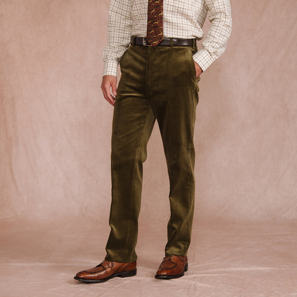 Moss Green York Corduroy Trousers