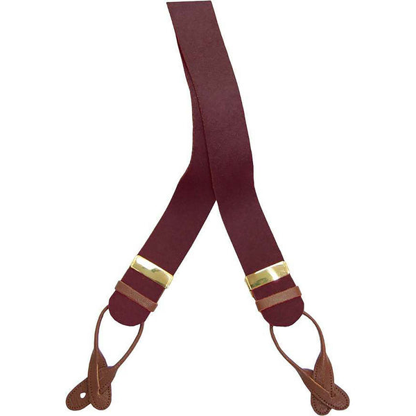 Wine Boxcloth Trouser Braces