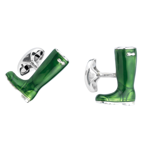 Wellington Boot Solid Silver Cufflinks