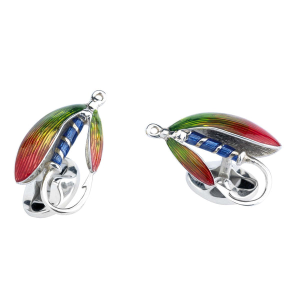 Fishing Fly Solid Silver Cufflinks