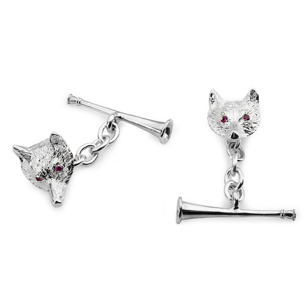 Ruby & Silver Fox Cufflink