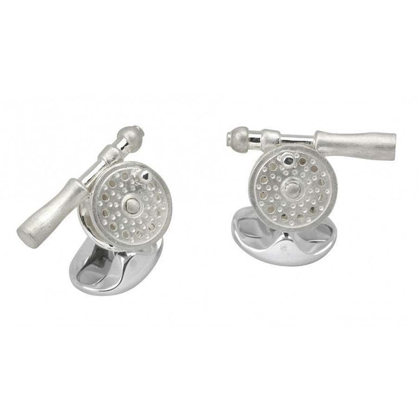 Sterling Silver Fishing Reel Cufflinks