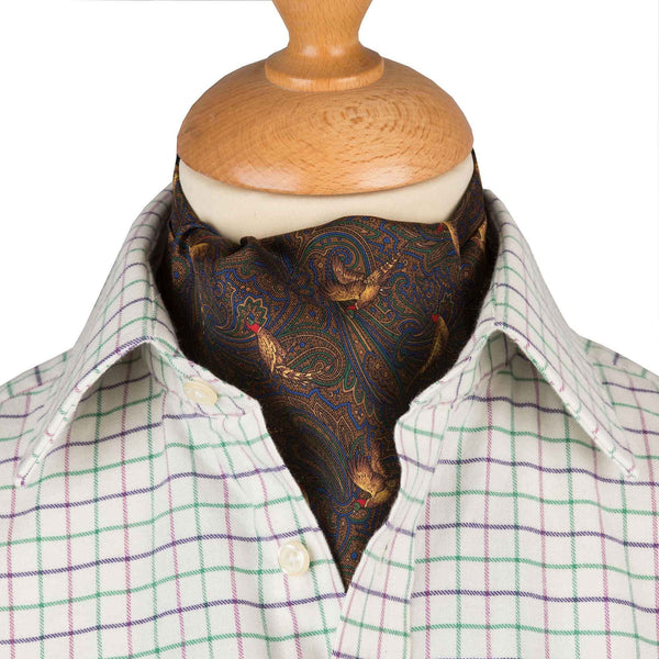 Bronze Pheasant Silk Cravat