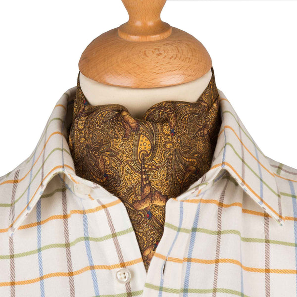 Gold Pheasant Silk Cravat