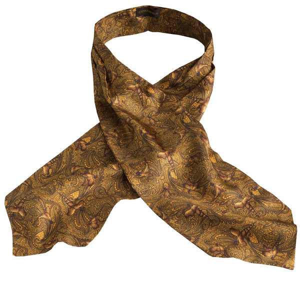 Gold Pheasant Silk Cravat