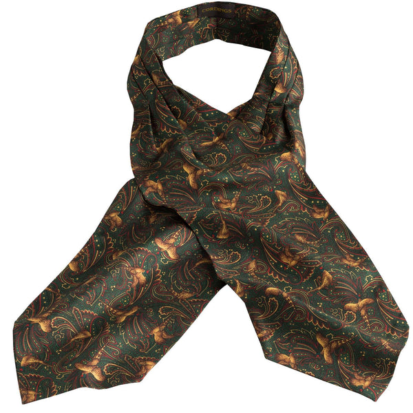 Green Pheasant Silk Cravat
