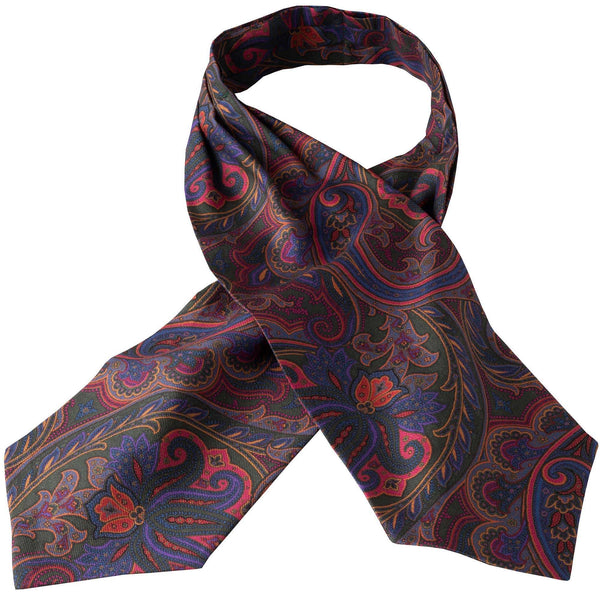 Green Paisley Madder Silk Cravat