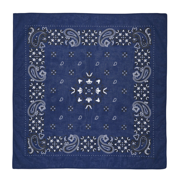 Navy Paisley Cotton Bandana