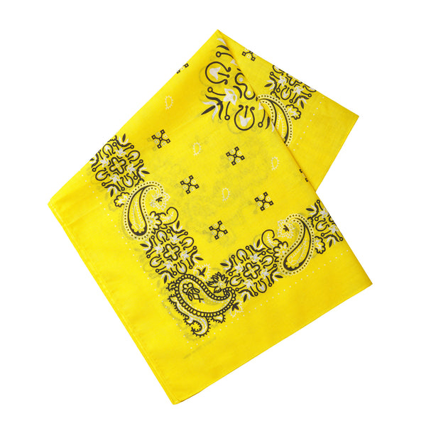 Yellow Paisley Cotton Bandana