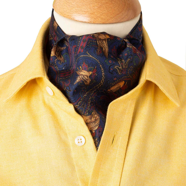Navy Duck Silk Cravat