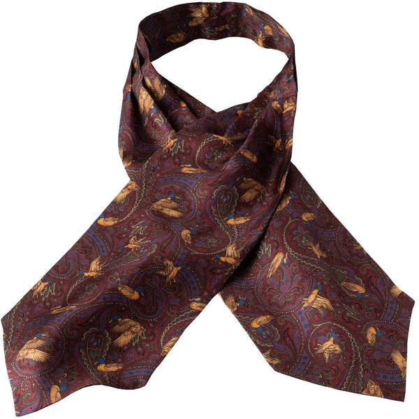 Wine Duck Silk Cravat
