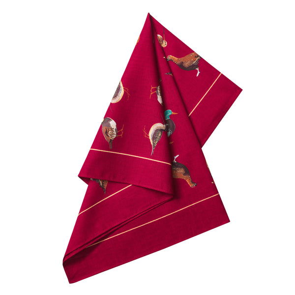 Burgundy Multi Game Birds Cotton Hank