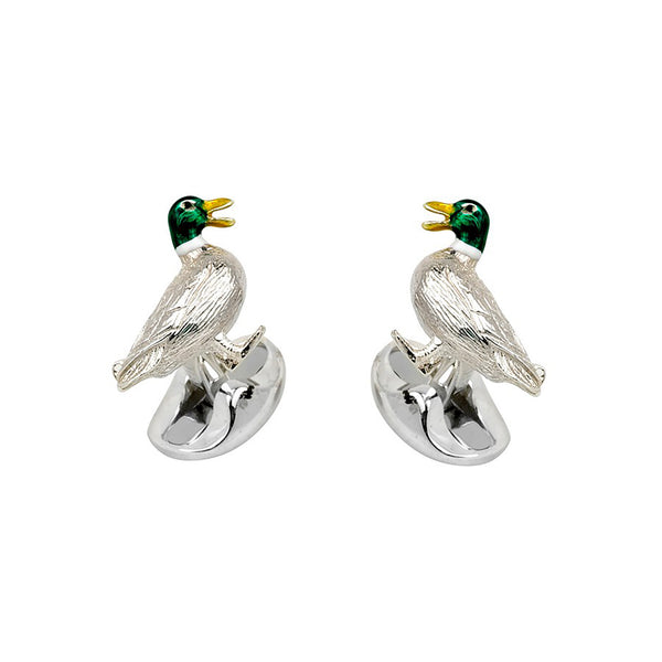 Sterling Silver Duck Cufflinks