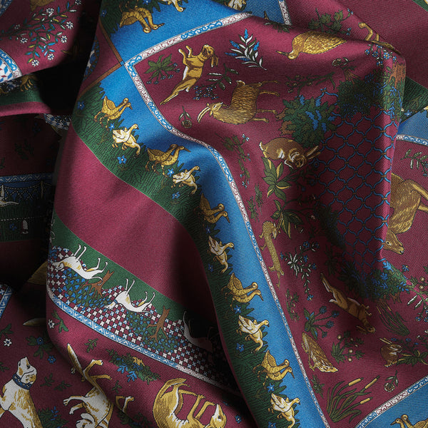Wine Woodland Madder Silk Scarf