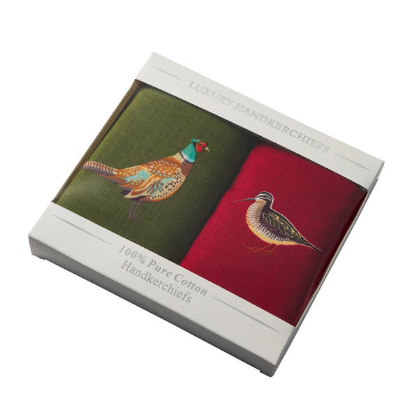Green & Wine 2 Boxed Game Bird Hanks