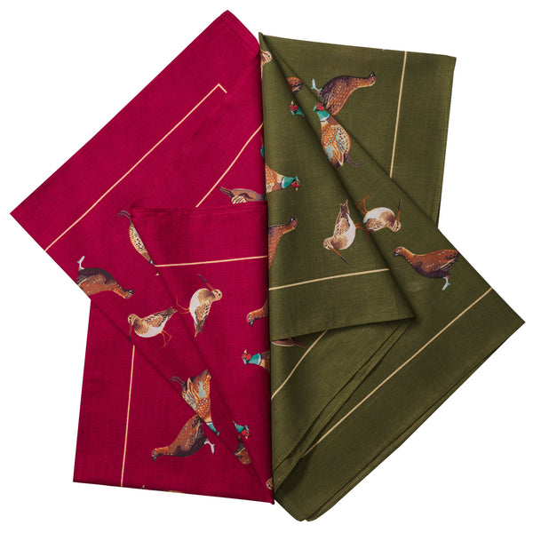 Green & Wine 2 Boxed Game Bird Hanks