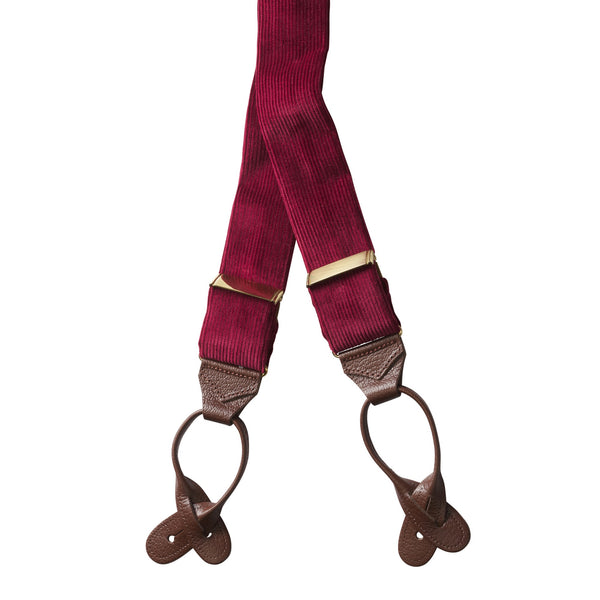 Wine Fine Cord Braces