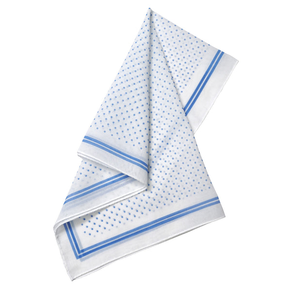 White Blue Fine Cotton Spot Hank