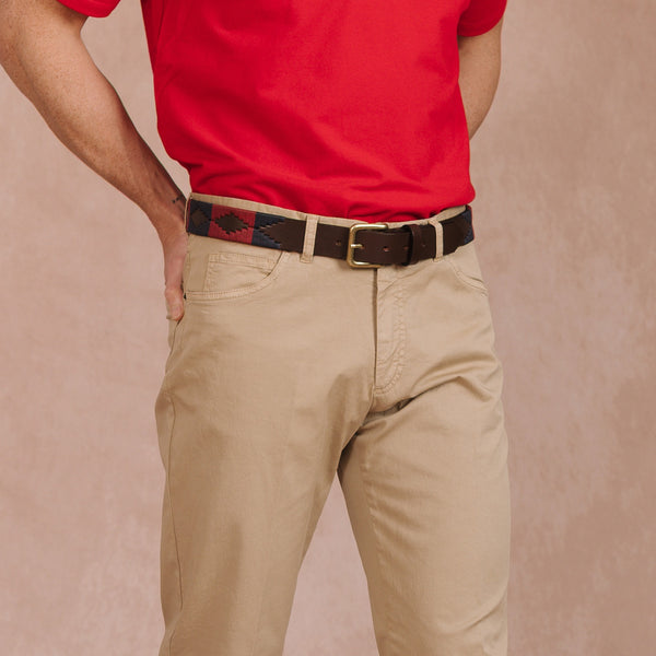Red & Navy Argentine Polo Belt II