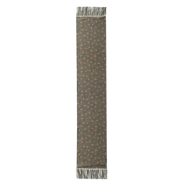 Green Hand Fringed Pheasant Scarf