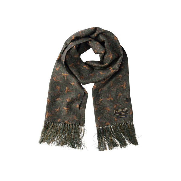 Green Hand Fringed Pheasant Scarf