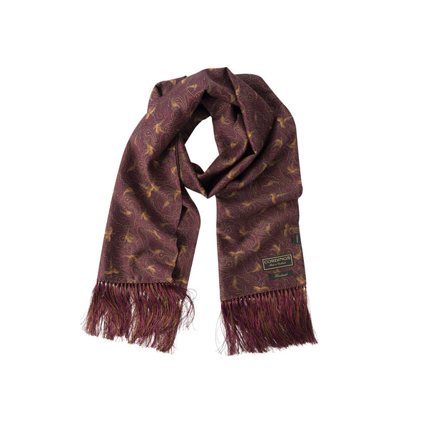 Red Hand Fringed Pheasant Scarf