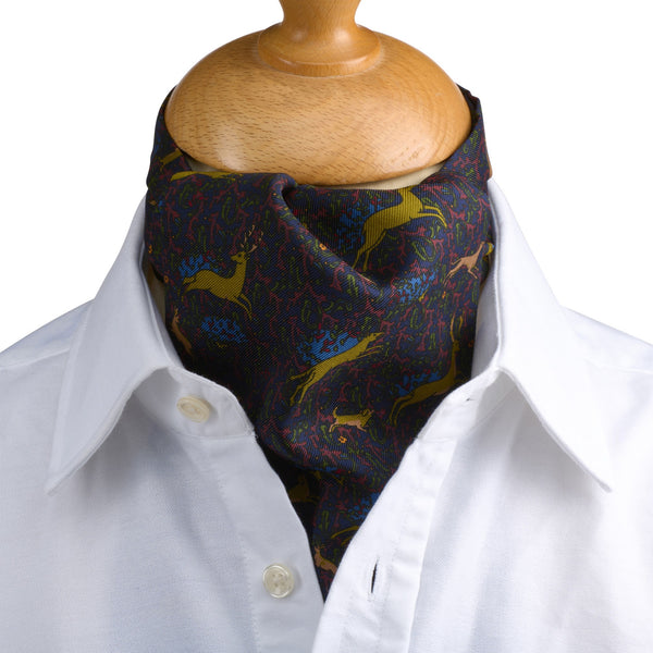 Navy Running Stag Cravat
