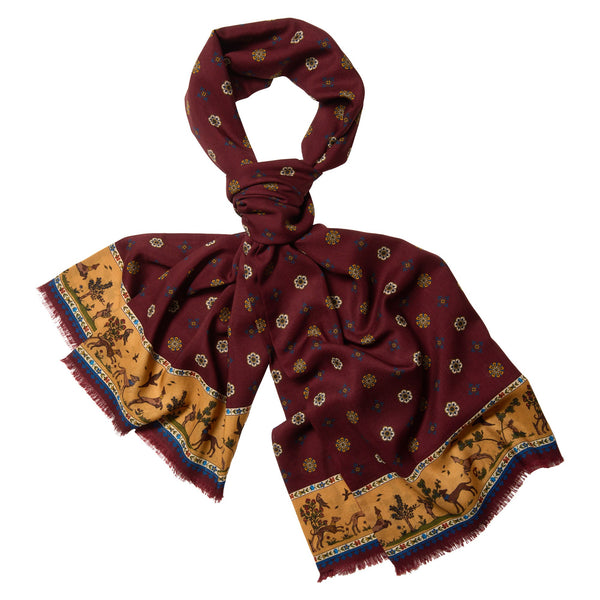 Burgundy Rose Wool & Silk Scarf