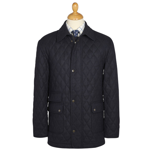 Navy Shetland Tweed Paddock Jacket