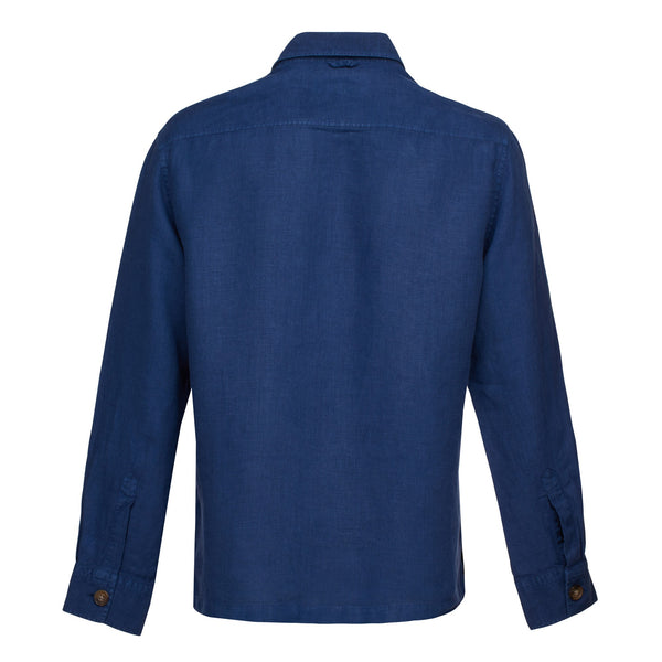 Navy Kruger Linen Shirt Jacket