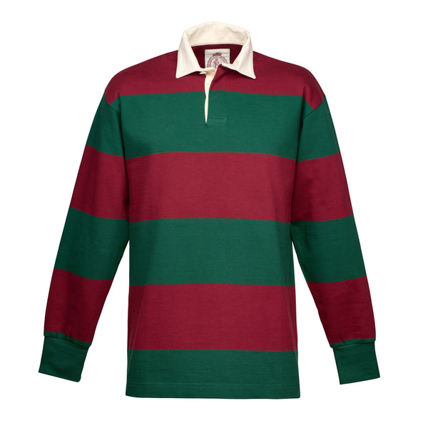 Green & Red Stripe Headingley Rugby Shirt