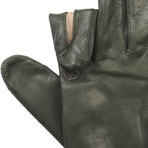 Olive Green Leather Shooting Gloves (Left Handed)