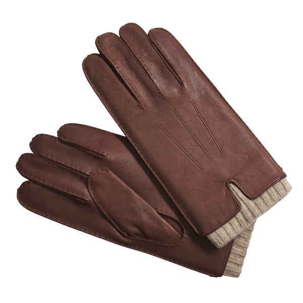 Tan Deerskin Cashmere Lined Gloves