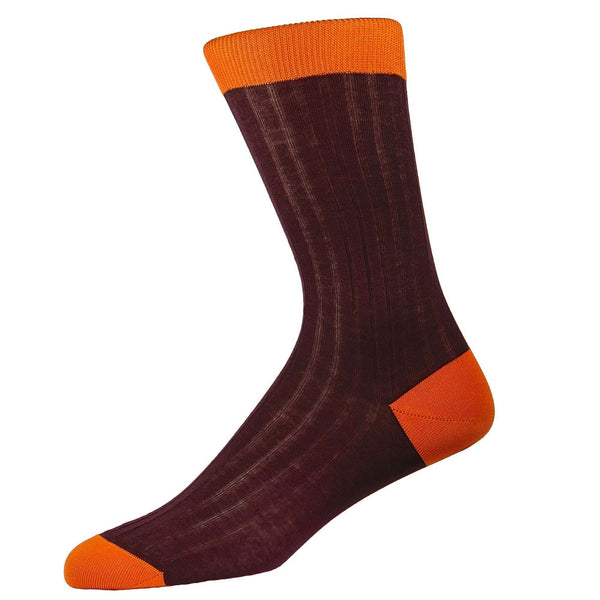 Wine Orange Cotton Lisle Kew Sock