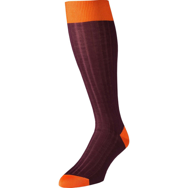 Wine Long Kew Cotton Sock