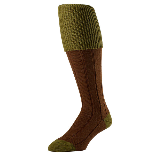 Brown & Green Merino Shooting Stocking