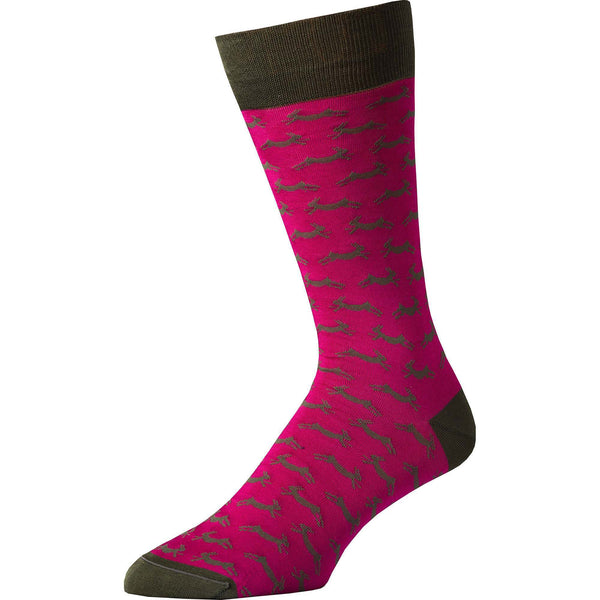 Fuchsia Hare Heel and Toe Sock