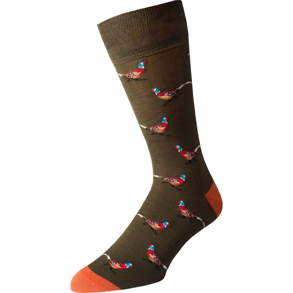 Brown Wild Pheasant Fine Sock