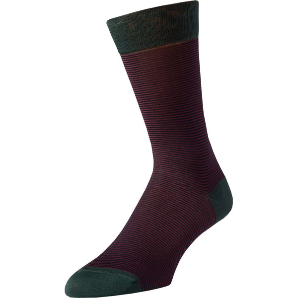 Red Brighton Stripe Cotton Sock