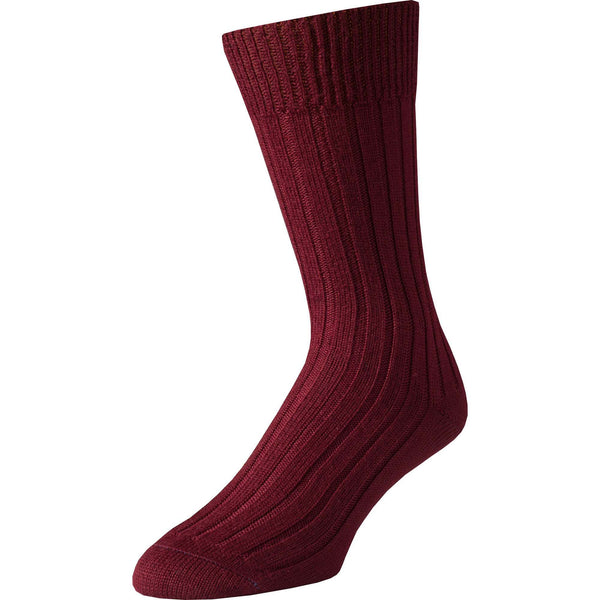 Burgundy Merino Mid Calf Country Sock