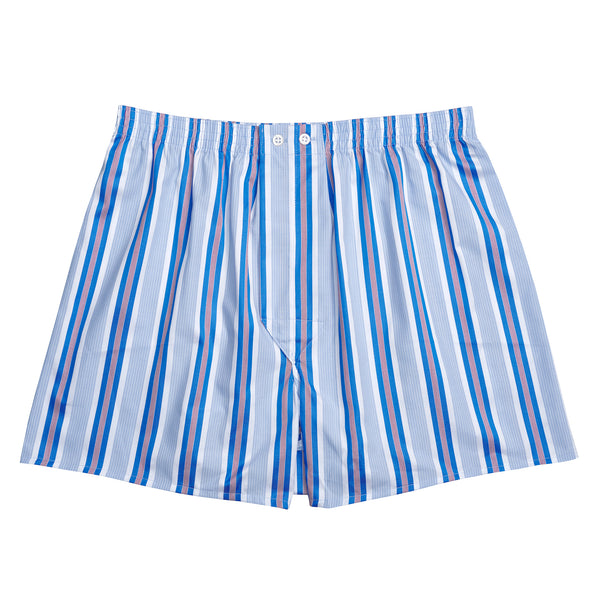 Blue & Red Stripe Bath Boxer Shorts