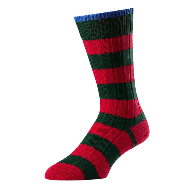 Green Red Highgate Stripe Sock