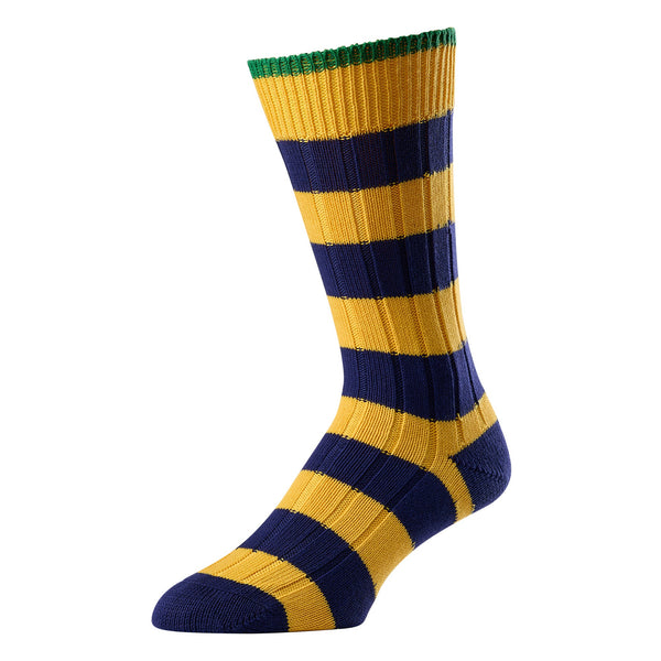 Navy Yellow Highgate Stripe Sock