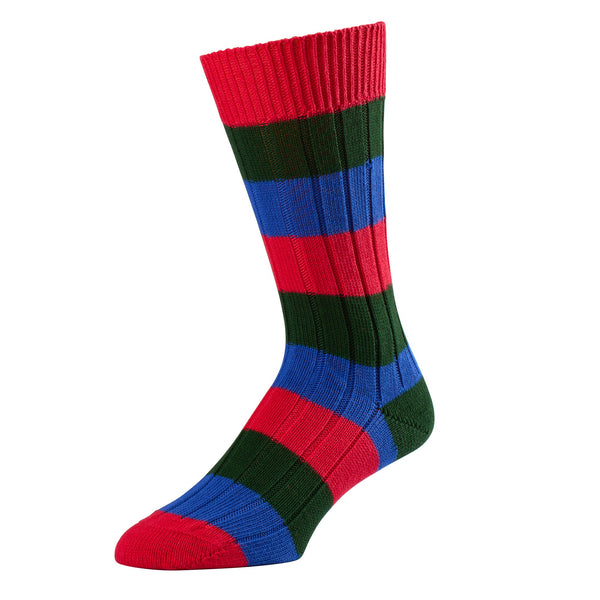 Blue and Red Harrow Stripe Sock