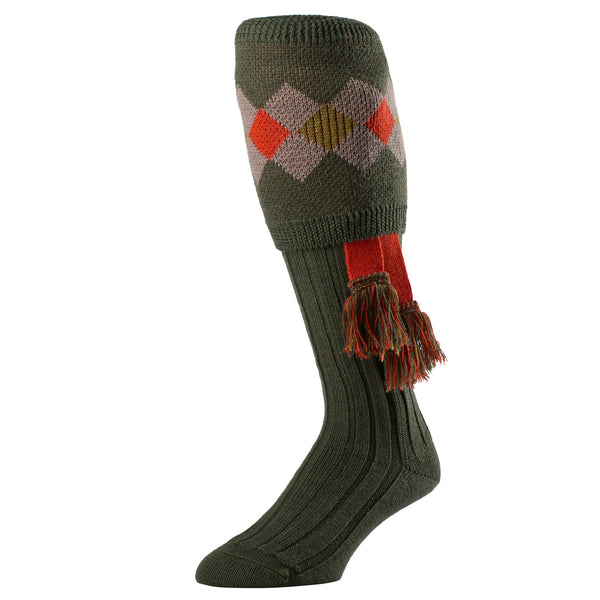 Hunter Green Argyle Shooting Stocking