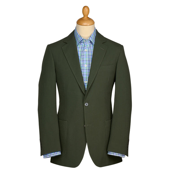 Olive Green Zetland Seersucker Jacket