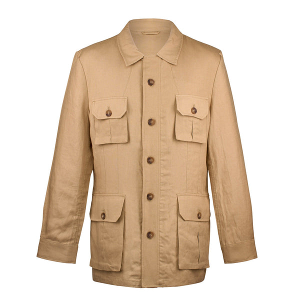 Beige Caprivi Linen Safari Jacket